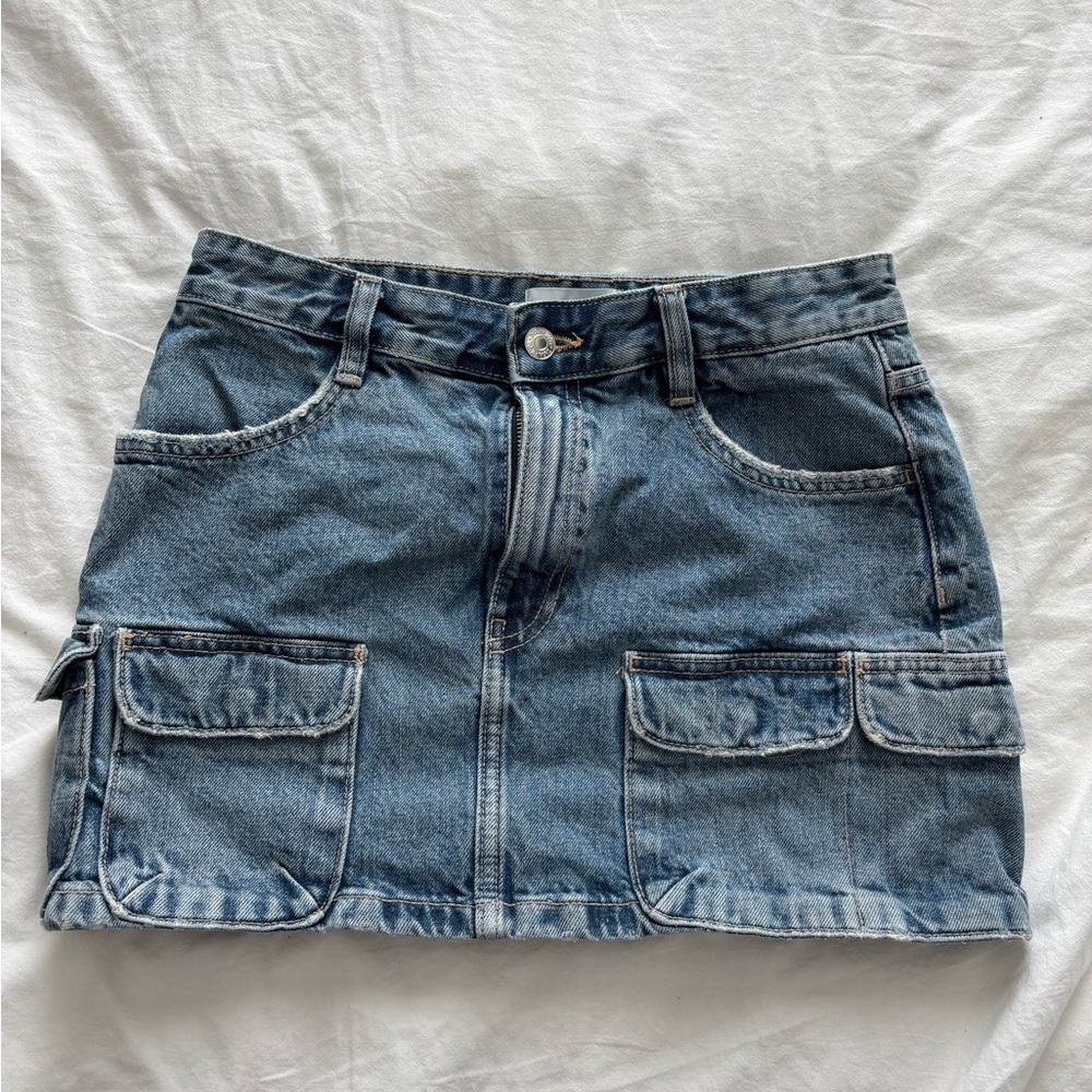 Zara Blue Denim Skirt - Picture 1 of 3